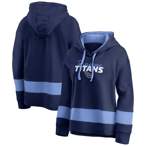 NFL Tennessee Titans Women's Halftime Adjustment Long Sleeve Fleece Hooded Sweatshirt - L