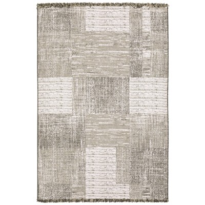 Oriental Weavers Gillian 081V4 Beige/ Black Indoor/Outdoor Area Rug - 5'3" x 7'3"