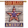 Briarwood Lane God Bless America Star Patriotic House Flag Rustic Fourth of July 28" x 40" - 2 of 4