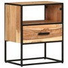 vidaXL Bed Cabinet Natural brown, black - 2 of 4