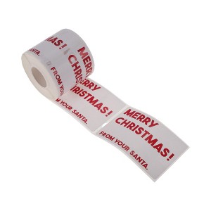 Unique Bargains Christmas Stickers for Ceramic Glass Metal Paper Plastic Peel and Stick English Lettering Coated Paper Red White 1Pcs - 1 of 4