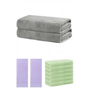 REGALWOVEN Striped Soft Absorbent Bathroom Cotton Towel Set 3 Pcs - 1 of 4