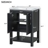 24"/36"W Compact Vintage Style Bathroom Vanity Cabinet and Ceramic Sink Combo with Open Shelf 4B - ModernLuxe - 3 of 4