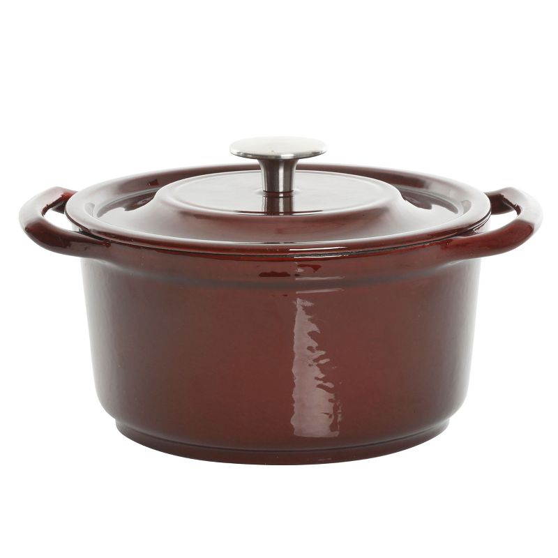 Kenmore Elite Oak Park 3 Quart Enameled Cast Iron Casserole with Lid and Glass Steamer, 1 of 8
