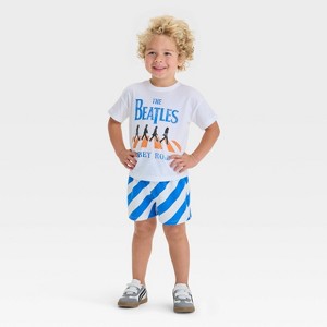Toddler Boys' 2pc The Beatles Abbey Road T-Shirt & Shorts Set - White - 1 of 4