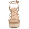 Allegra K Women's Platform Lace Up Wedges Heels Espadrille Sandals - 2 of 4