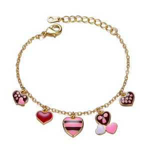 Guili Colorful 14K Gold Plated Kids Bracelet with Heart Charms – A Fun and Stylish Jewelry Piece for Little Ones - 1 of 3