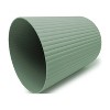 LunaLulinlk 1.64 Gallon Plastic Ribbed Wastebasket, Green - 2 of 4