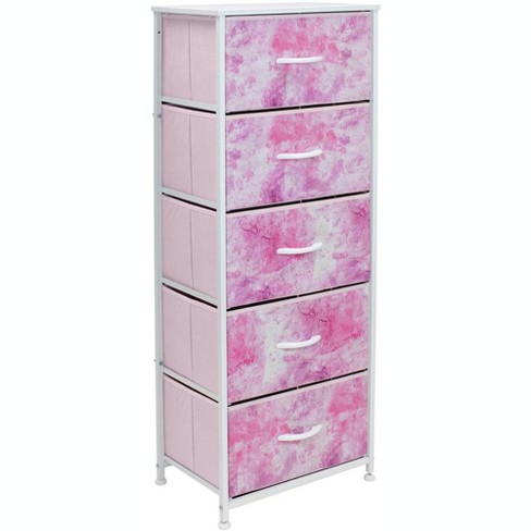 Sorbus 5 Drawers Chest Dresser - Tie-Dye Purple