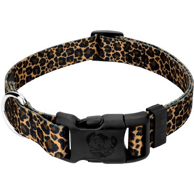 Leather leopard shop print dog collar