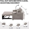 LOVMOR 55.9" Convertible Sofa Bed Loveseat Sofa with Three USB Ports, Two Side Pockets, Two Cup Holders and 360!aSwivel Phone Holder for Living Room - 3 of 4