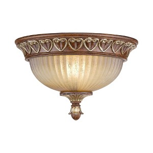 Livex Lighting Villa Verona 2 - Light Flush Mount in  Verona Bronze/Aged Gold Leaf - 1 of 4