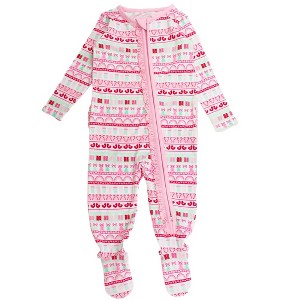 RuffleButts Modal Blend Baby Girls Ruffle One Piece Footie Pajamas - 1 of 2