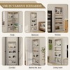 ORRD 69" Tall Behind-the-Door Bookcase with 4 Shelves & 5 Hooks, Narrow Storage Cabinet, Antique White - 3 of 4