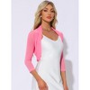 INSPIRE CHIC Women's Semi Sheer Open Front Elegant 3/4 Sleeves Mesh Bolero Shrug - 2 of 4