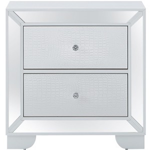Vynxaria Contemporary Silver Champagne Nightstand, 28"H×28"W×17"D, Durable Materials, Sleek Design, No Assembly Required - 1 of 4
