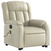 vidaXL Cream Faux Leather Electric Recliner Chair with Power Lift, Massage Function, and Convenient Storage for Elderly - Comfortable Lounge Seating - 3 of 4