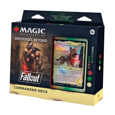 MAGIC THE GATHERING Magic: The Gathering Fallout Commander Deck - Scrappy Survivors (100-Card Deck, 2-Card Collector Booster Sample Pack +