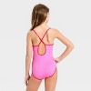 Girls' Sweet Ribbed Solid One Piece Swimsuit - art class™ - 2 of 3