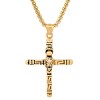 Steeltime 24" 18k gold plated stainless steel lion head cross pendant - 2 of 4