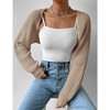 Womens Cardigan Long Sleeve Open Front Sweater Shrug Midweight Cozy Bolero for Winter Cable Knit Ribbed Cuff Sweater Cardigan - 4 of 4