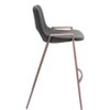 Zuo Modern Desi Counter Stool, Set Of 2, 35.6 Inch High Black Faux Leather Seat With Walnut Finish Steel Frame - 4 of 4