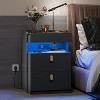 GALAXHERO Nightstand with LED Lights and Charging Station, with Sliding Top and 2 Drawers, Smart End Table for Bedroom or Living Room - 2 of 4