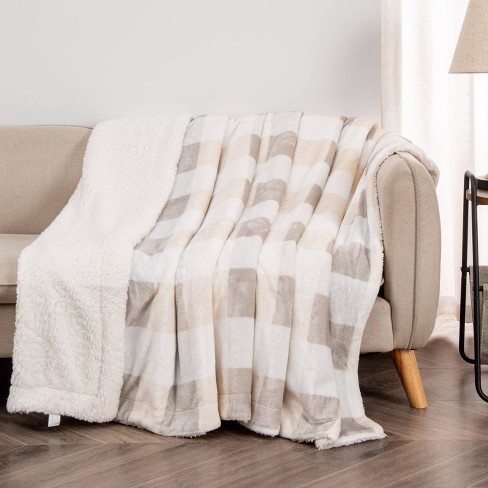 Tan buffalo check throw blanket sale