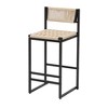 Sapphtopaz Woven Dining Chairs Set of 2 Kitchen Island Chairs with Paper Rope Weave Bar High Chair for Kitchen, Dining Room, Living Room - 4 of 4