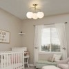LLHZSY Modern Gold 3-Light Semi Flush Mount Frosted Glass Globe Ceiling Chandelier Light Fixture - 3 of 4