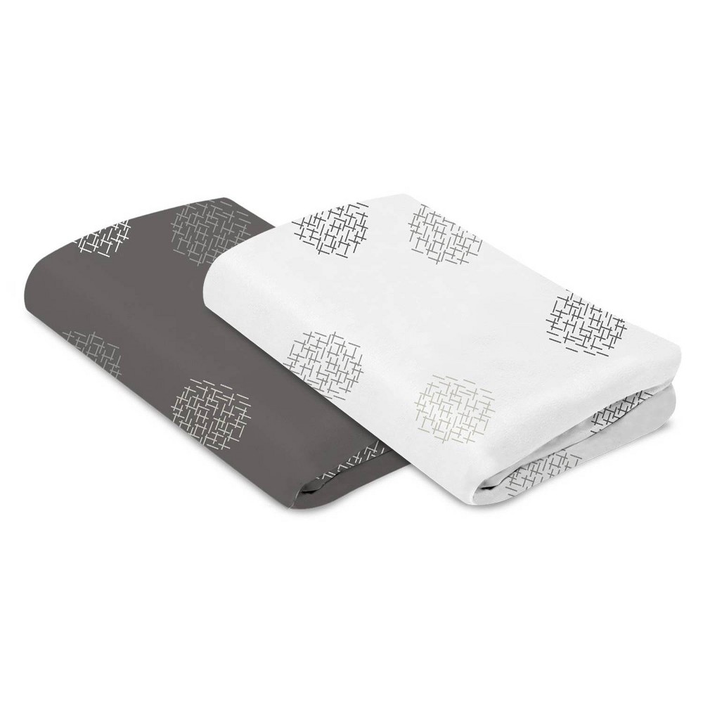4moms Breeze Playard Sheet - White/Gray Cotton 2pk -  80255159