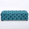 CAVINAS Modern Glam Velvet Button-Tufted Ottoman Bench, Upholstery Rectangle Ottoman, Accent Stools, Entryway Benches - 2 of 4