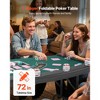VEVOR Foldable Poker Table, 7 Player 72 in Folding Casino Leisure Table with Padded Rails & Cup Holders, Semi-oval Portable Game Tables, Green - 3 of 4