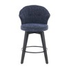 NicBex Swivel Bar Stools Set of 2 with Solid Wood Legs,25" Wingback Adjustable Counter Height Stools,Chenille Island Chairs for Home,Pub - 2 of 4