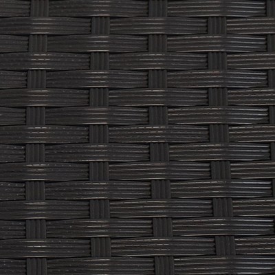 Black Resin Wicker 75-Gallon Deck Storage Box with Acacia Handles