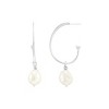 Silpada 'Radiating' Sterling Silver Freshwater Pearl J-Hoop Earrings - 2 of 4