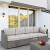 HAPPATIO 5 Piece Patio Conversation Set,All-Weather Patio Furniture Set, Wicker Outdoor Sectional Sofa - 2 of 4