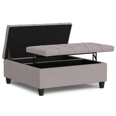 WyndenHall Elliot Large Square Coffee Table Storage Ottoman