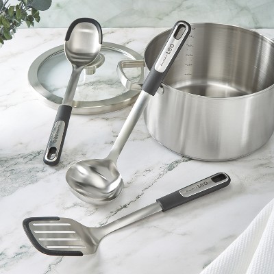Graphite Stainless Steel 3-Piece Utensil Set with Silicone Heads