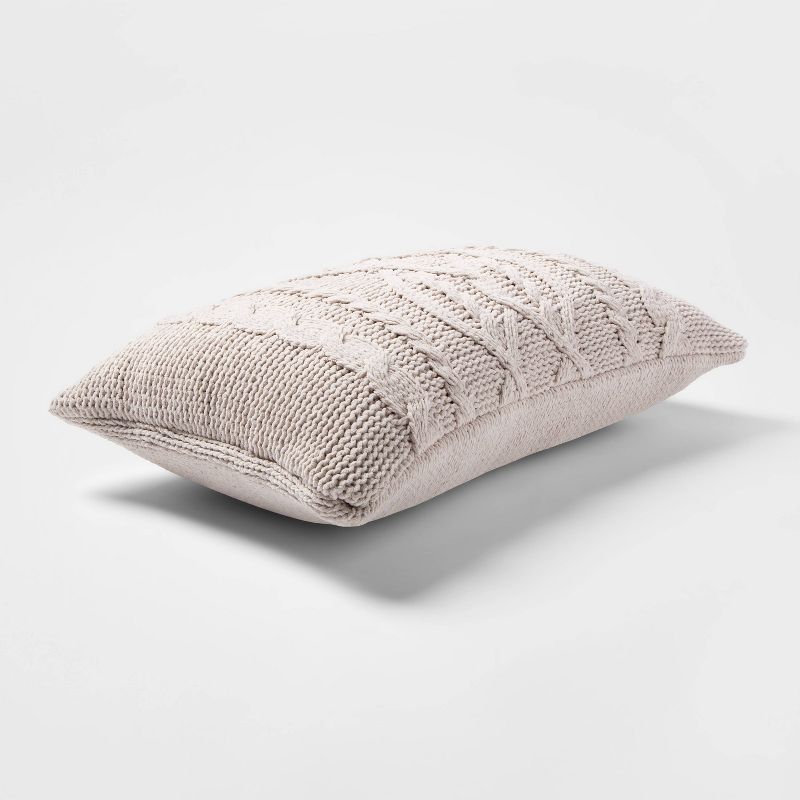 Oversized Cable Knit Chenille Throw Pillow - Threshold&#153;, 3 of 11