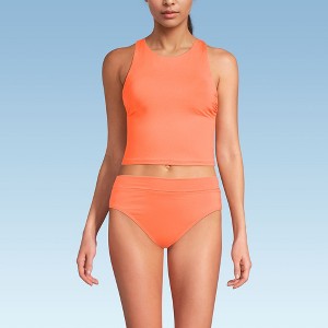 Lands' End Women's Chlorine Resistant High Neck Racerback Midkini Swimsuit Top - 1 of 3