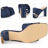 Perphy Women's Open Toe Block Heel Denim Slide Mules Sandals - 3 of 4