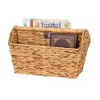 Wicker Magazine Basket, 2 Sectioned, Strong Water Hyacinth Weave, Natural - 4 of 4