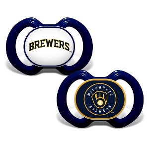 BabyFanatic Officially Licensed Unisex Pacifier 2-Pack - MLB Milwaukee Brewers - 1 of 4