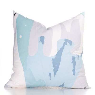 20"x20" White Bear Accent Throw Pillow with Sham Light Blue - Crayola