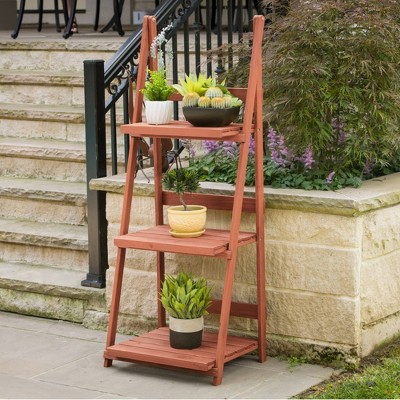 Rectangular 3 Tier A-frame Plant Stand - Brown - Leisure Season