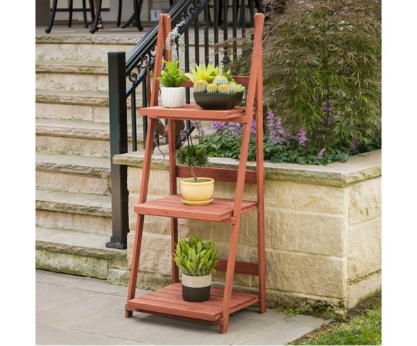 Rectangular 3 Tier A-frame Plant Stand - Brown - Leisure Season