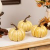 Northlight Antiqued Crackle Finish Fall Harvest Pumpkins - 4" - Set of 3 - Yellow - 2 of 4
