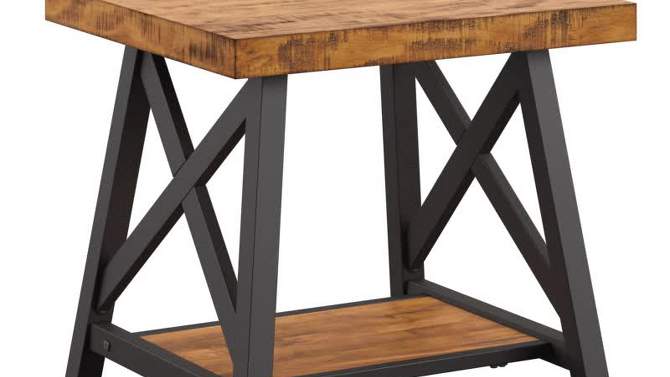 Lanshire Rustic Industrial Metal & Wood End Table - Inspire Q, 2 of 14, play video