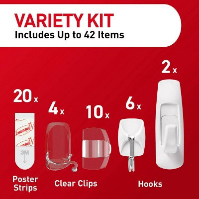 Command White Plastic and Metal Adhesive Hooks and Hangers Kit